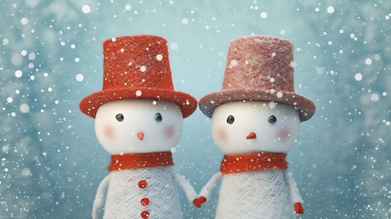 winter snowfall background happy celebration christmas snow white new season year snowman. Generative AI.