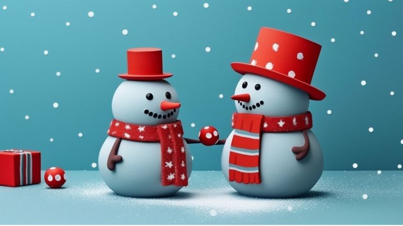 celebration season background year snowman new white snow winter snowfall christmas bokeh. Generative AI.