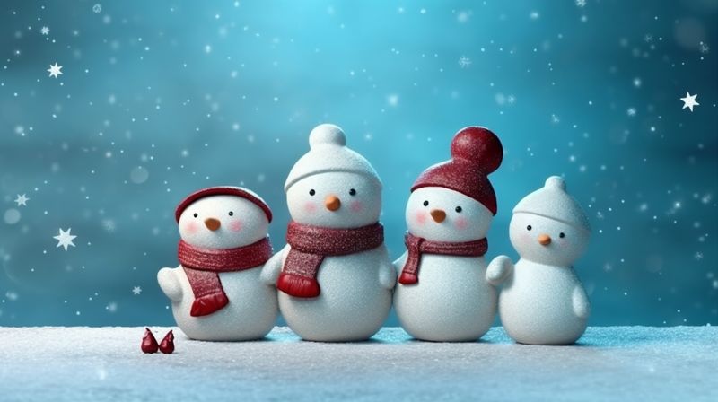 background year white snow christmas celebration season new nature snowfall winter snowman. Generative AI.