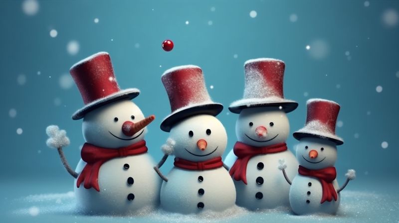 snow year snowman light winter christmas snowfall white celebration new background season. Generative AI.