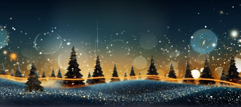 tree ball blue holiday decoration gold background christmas design toy poster. Generative AI.