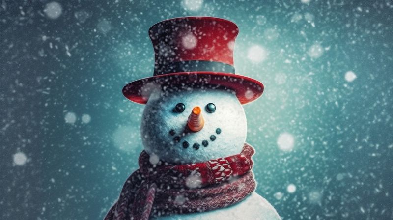 snow christmas winter season new background celebration year snowman frost snowfall white. Generative AI.