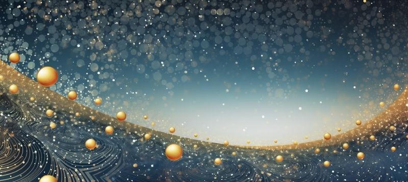 ball blue background gold christmas holiday toy snowflake poster decoration tree. Generative AI.