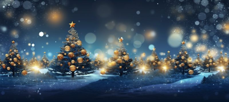 ball background blue ornament poster christmas tree gold toy decoration holiday. Generative AI.