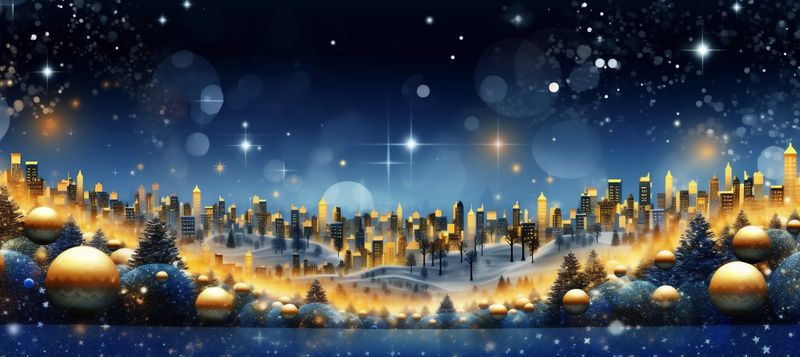 blue ball card decoration holiday tree poster toy background christmas gold. Generative AI.