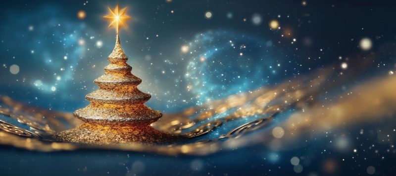 toy background light ball decoration gold christmas holiday blue poster tree. Generative AI.