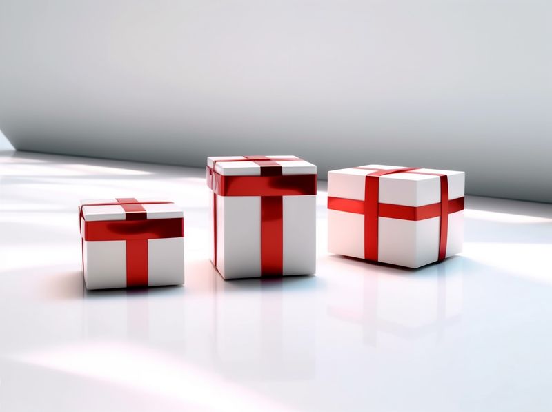 package red surprise present white gift ribbon box christmas isolated. Generative AI.