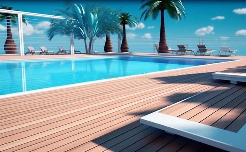 holiday vacation luxury summer large night light pool resort water. Generative AI.