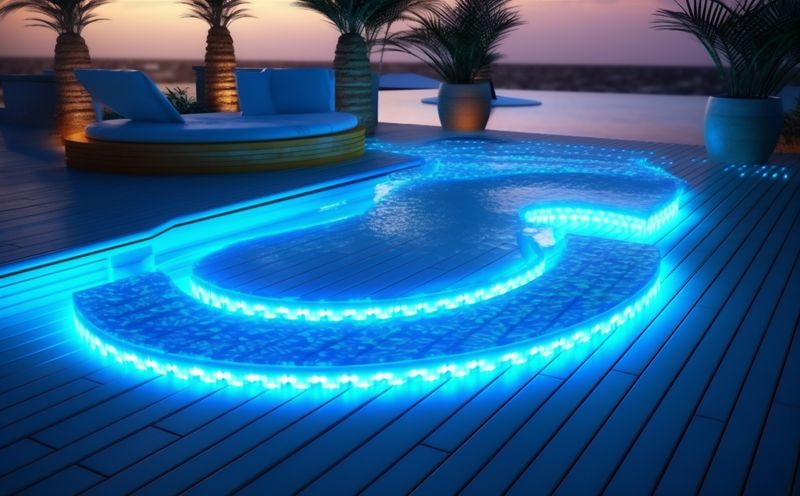 pool water light holiday large summer vacation resort luxury night. Generative AI.