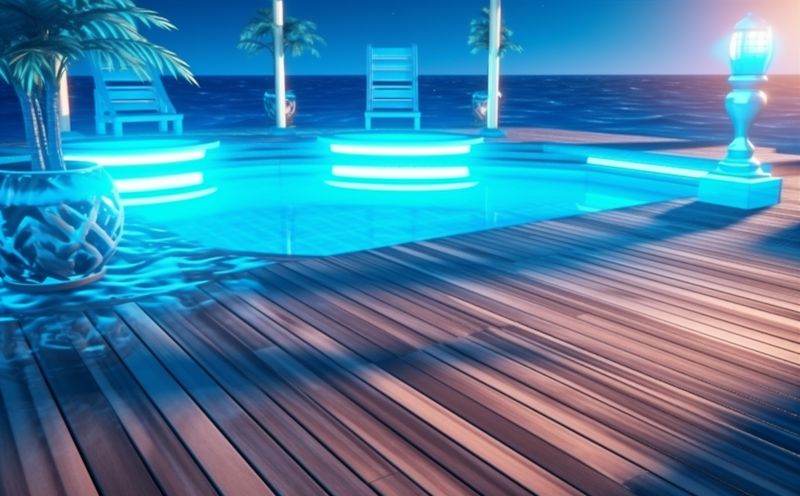 pool summer resort light large water holiday luxury vacation night. Generative AI.