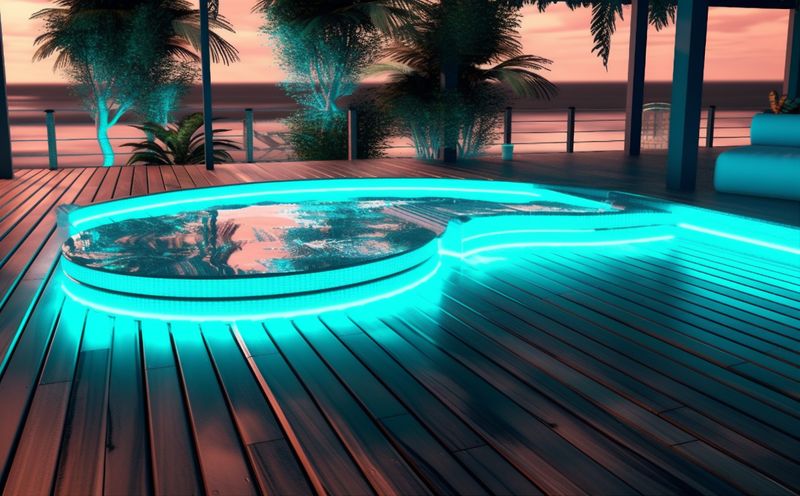 pool holiday luxury large summer water vacation resort light night. Generative AI.