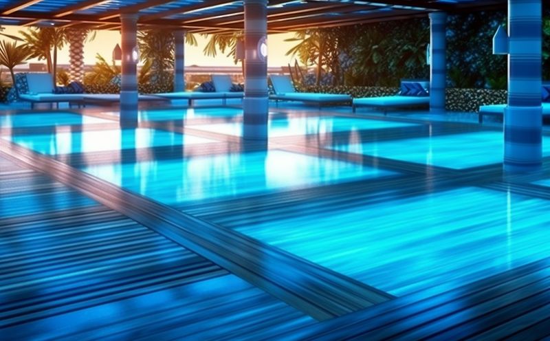 large pool summer night water vacation luxury holiday resort light. Generative AI.