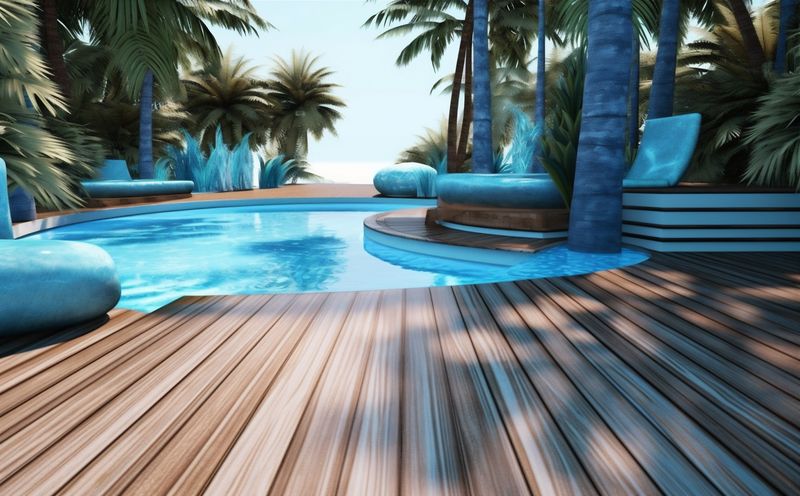 resort night pool summer vacation luxury water large holiday light. Generative AI.