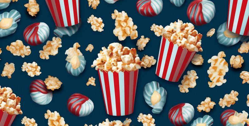 background entertainment blue salted popcorn snack food corn white box cinema. Generative AI.