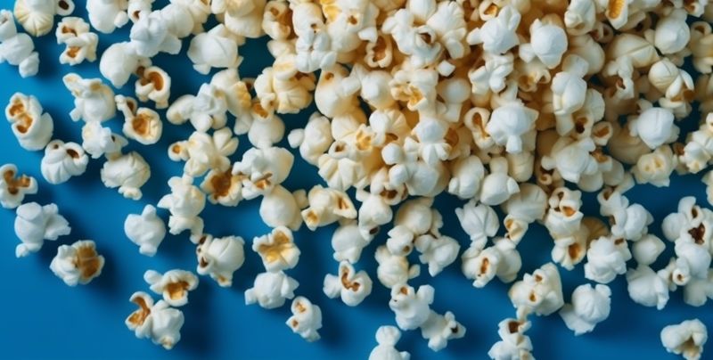background red corn blue food entertainment popcorn cinema white snack box. Generative AI.